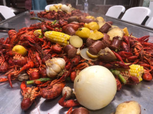 hands-on cooking class, crawfish boil